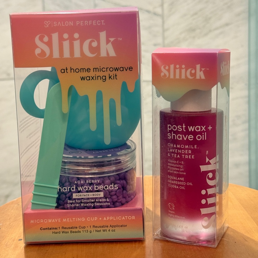 Slick At Home Microwave Waxing Kit - Mint and Purple